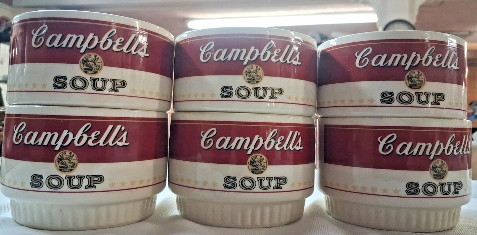 Vintage 1960's Campbell's Soup Stackable Ceramic Bowls / Set of 6 / USA