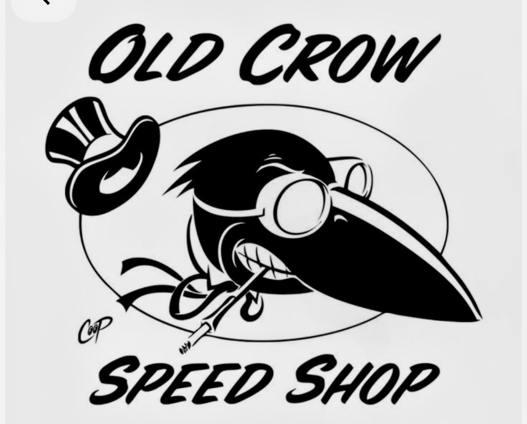 2- OLD CROW  RAT ROD HOT ROD RAT FINK BIKER MOTORCYCLES TOOLS  STICKERS  4in