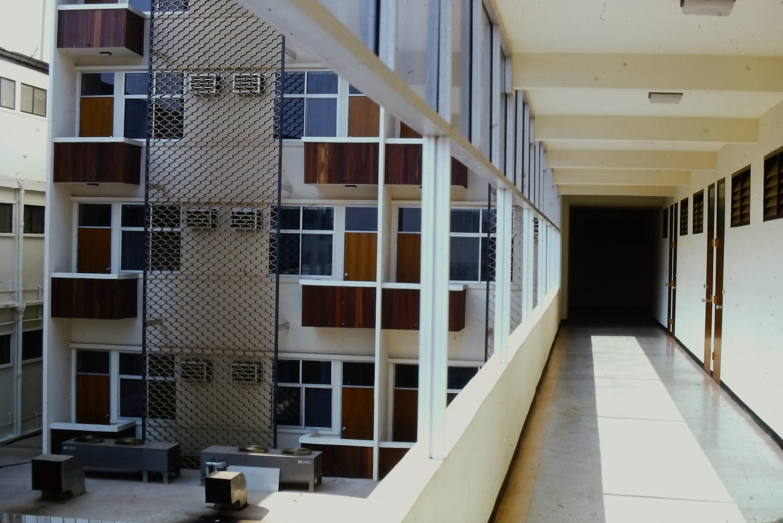 c1960's Kodachrome 35mm Slide, Modernist Building Exterior Walkway Architecture