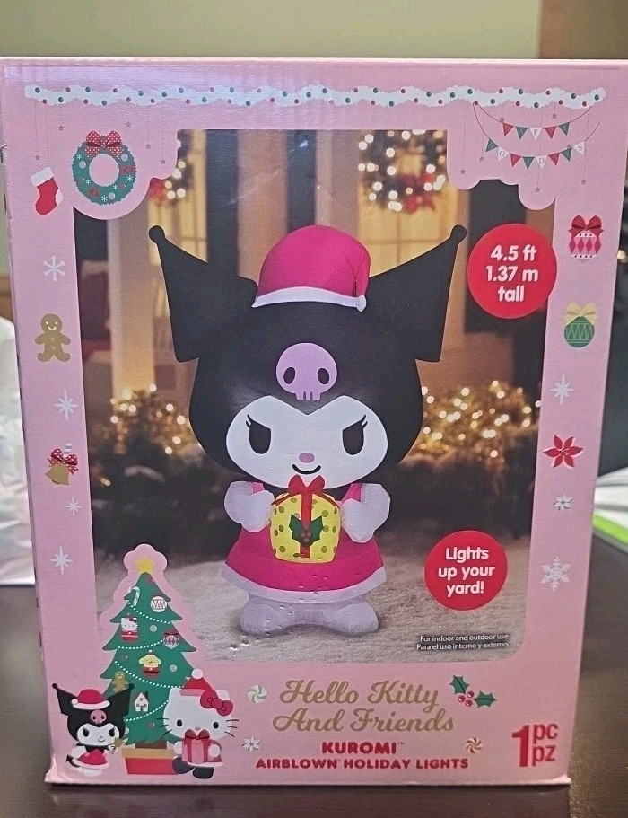 BRAND NEW 4.5FT KUROMI LIGHT UP CHRISTMAS INFLATABLE HELLO KITTY