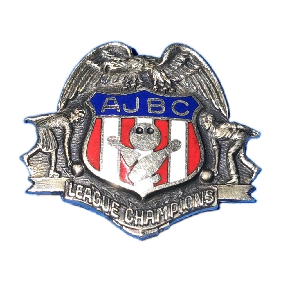 1960s AJBC League Champions Bowling Pin Herff Jones HJCO Enamel Eagle