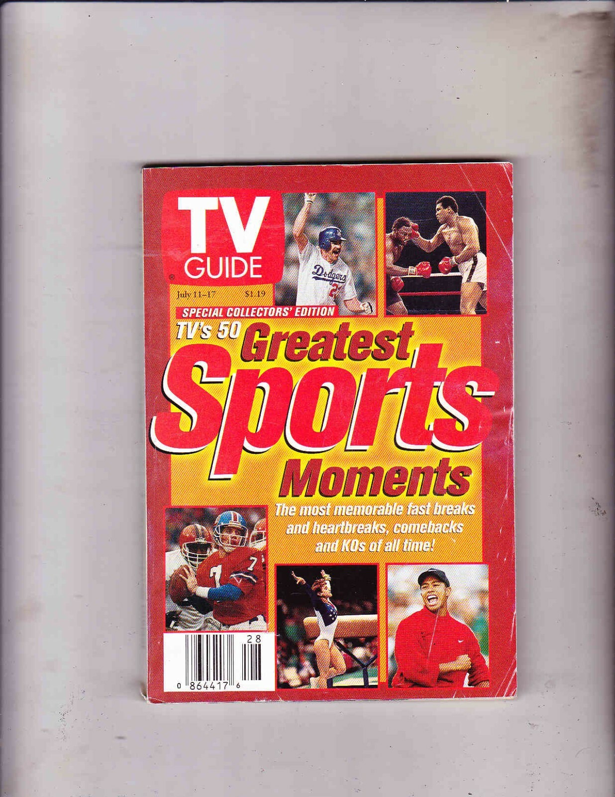 TV GUIDE------JULY 11  1998---TV'S 50 GREATEST SPORTS MOMENTS