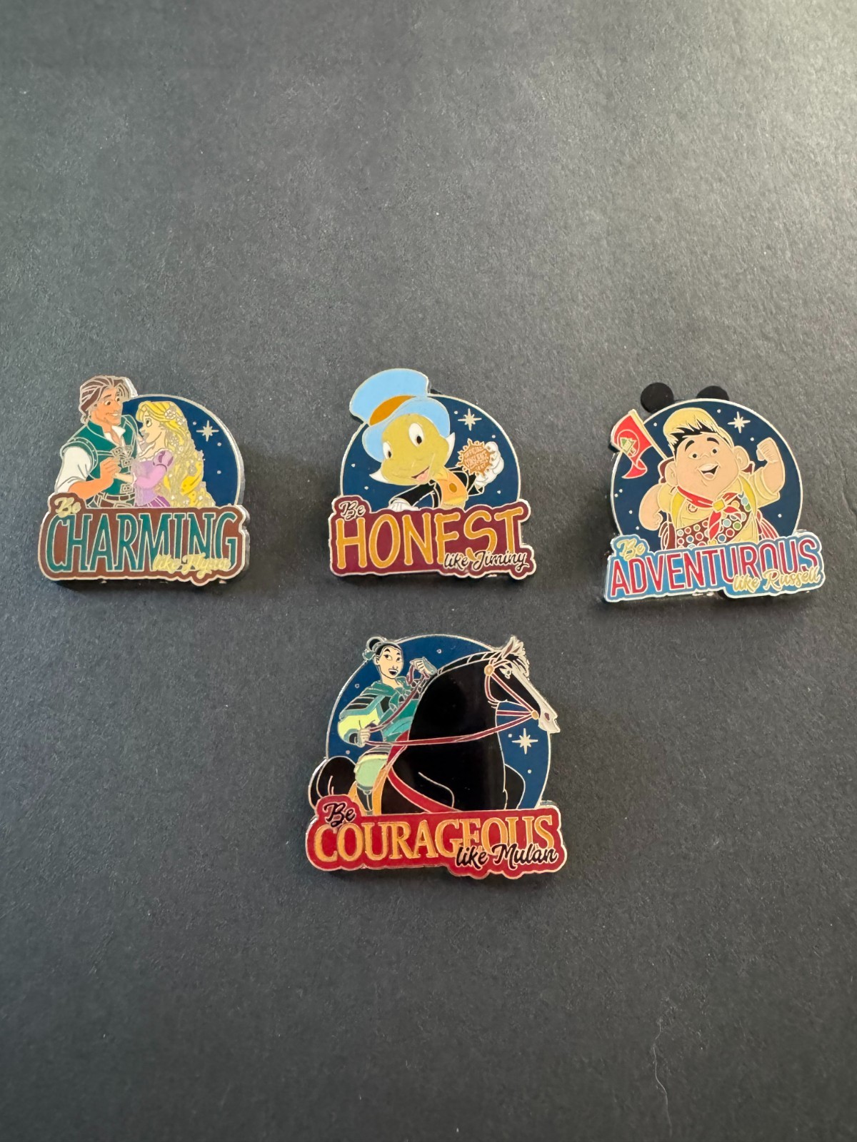 Disney Be You Trading Pins-Assorted including Mulan, Russell, Flynn & more
