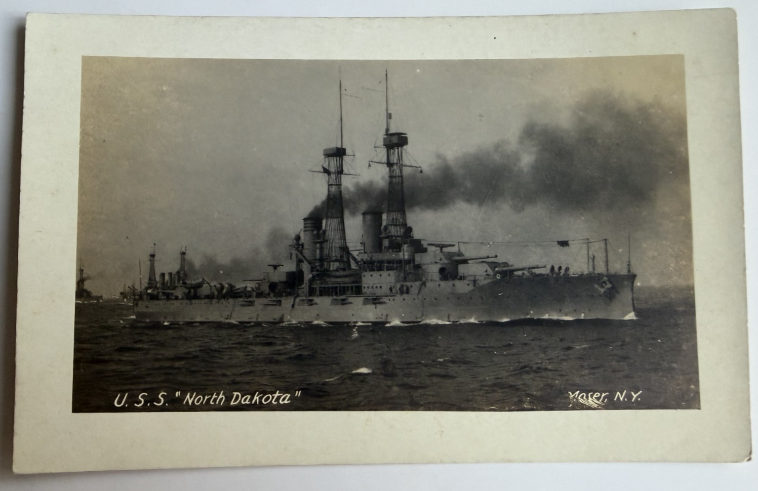 c1910s RPPC USS North Dakota WWI Attack Submarine Postcard Real Photo