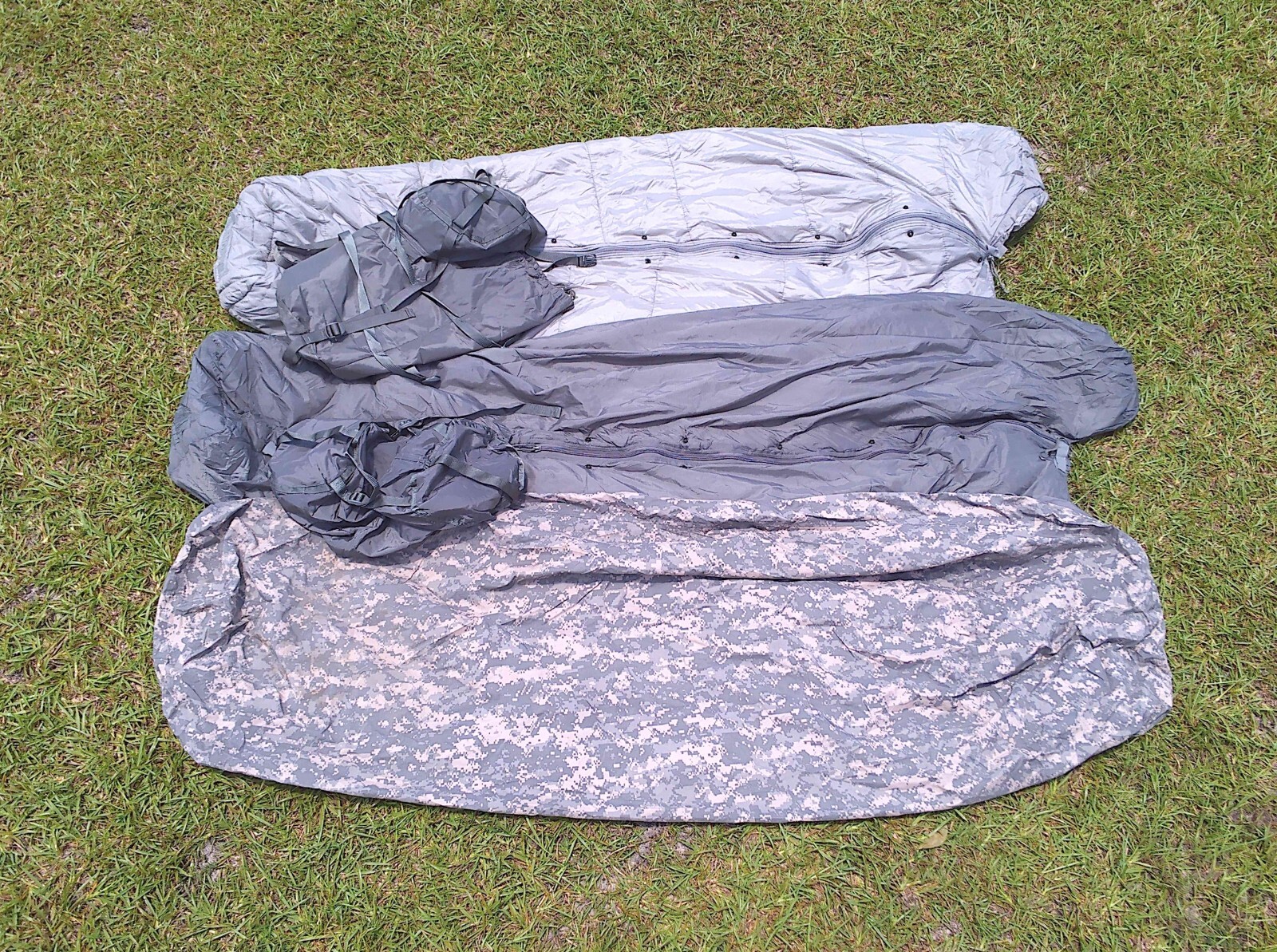 Army 5 Piece Modular Sleep System MSS Intermediate Patrol Sleeping Bag ACU Bivy