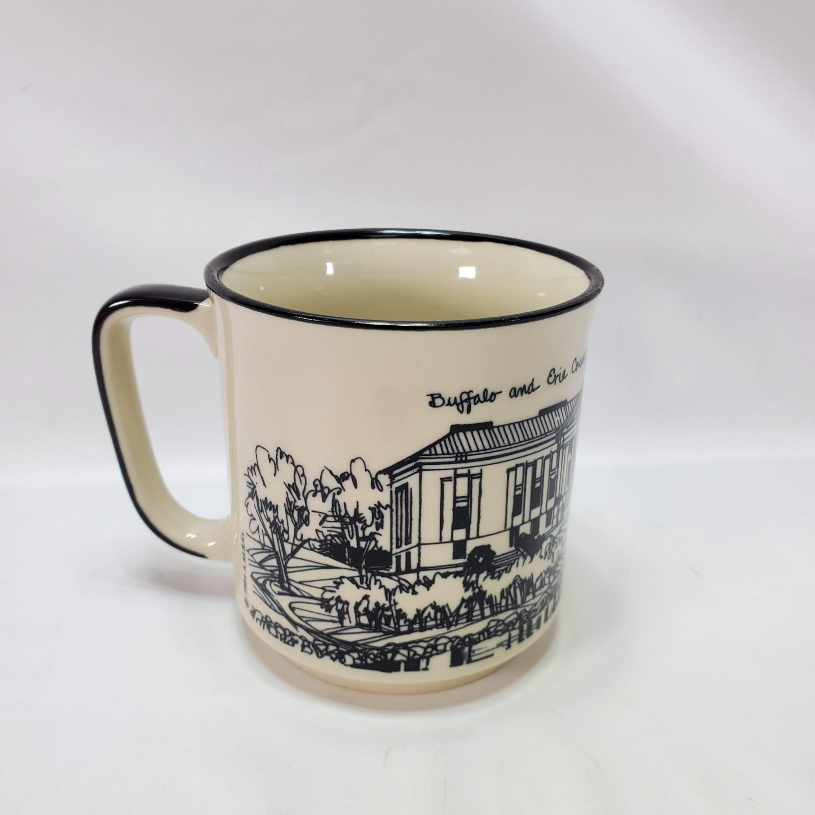 Vintage AM&A's Buffalo NY Erie County Historical Society Mug New York Sketch AMA