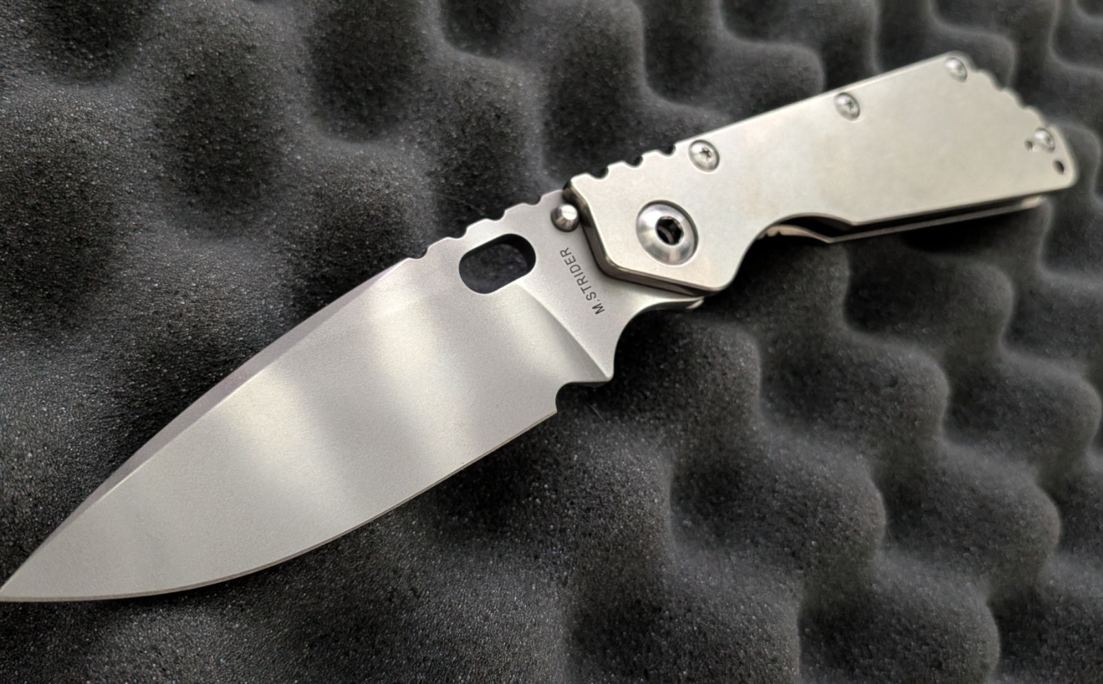 Full Ti Strider SMF Drop Point Ghost Tiger Stripe MagnaCut blade 
