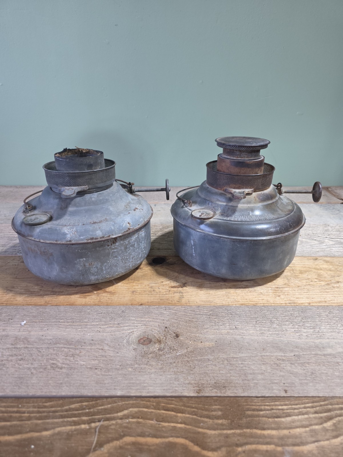 Vintage Perfection No. 500 Kerosene Heater Oil Tank Set Of 2 Read Description 