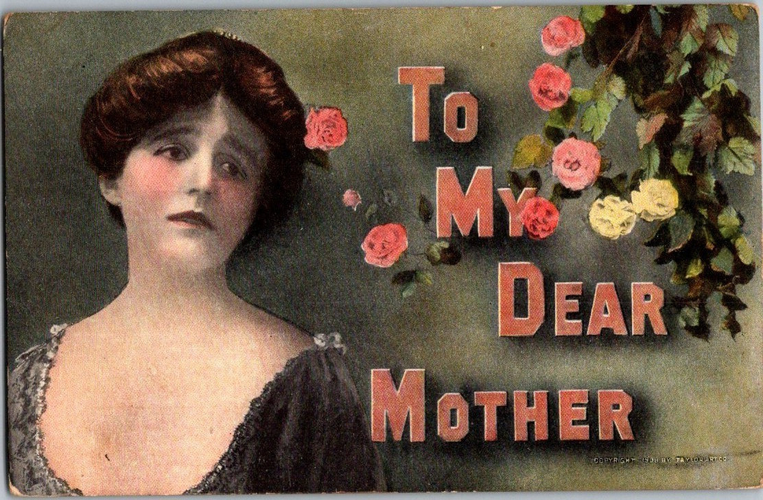 Vintage Victorian Postcard 1908 To My Dear Mother - Distraught Mom?