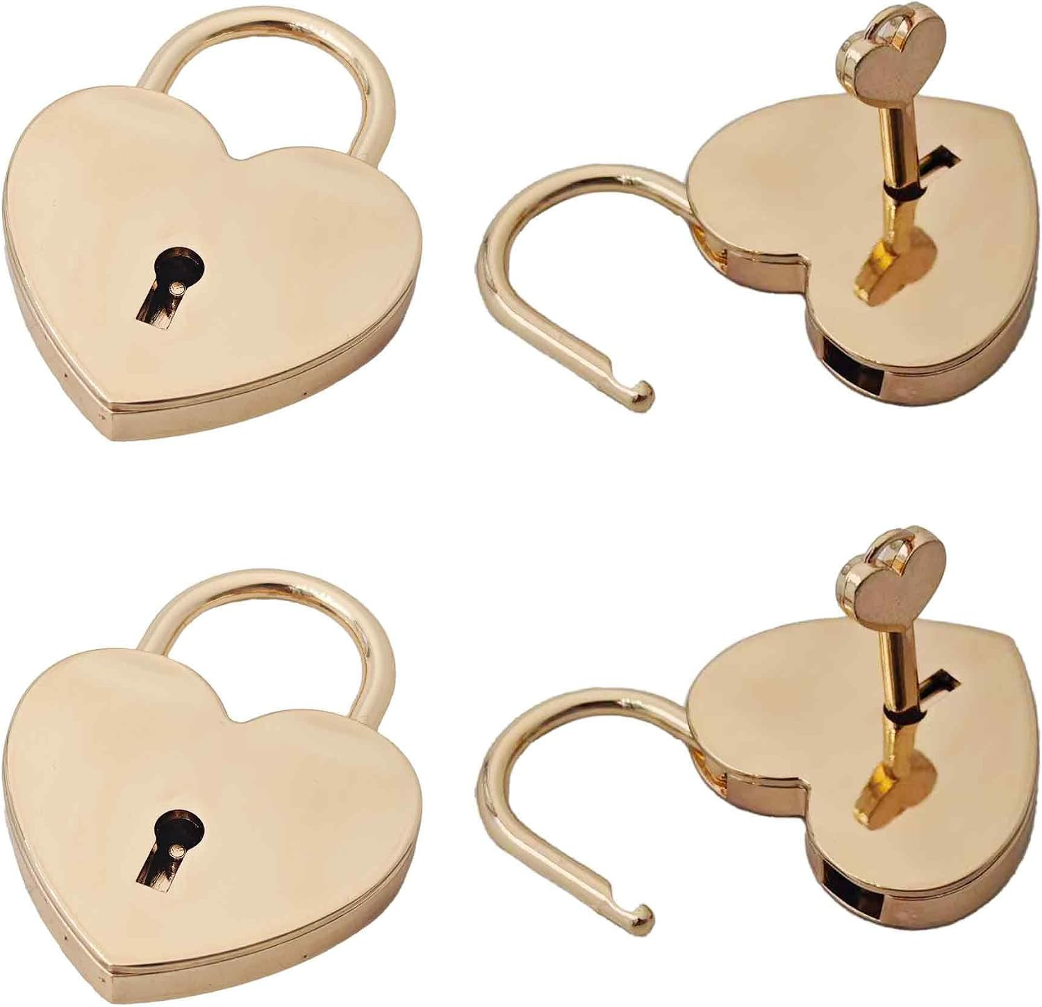 1PC 2.2 X 1.7In Mini Heart Shaped Padlock with Keys, Small Metal Decorative Lock