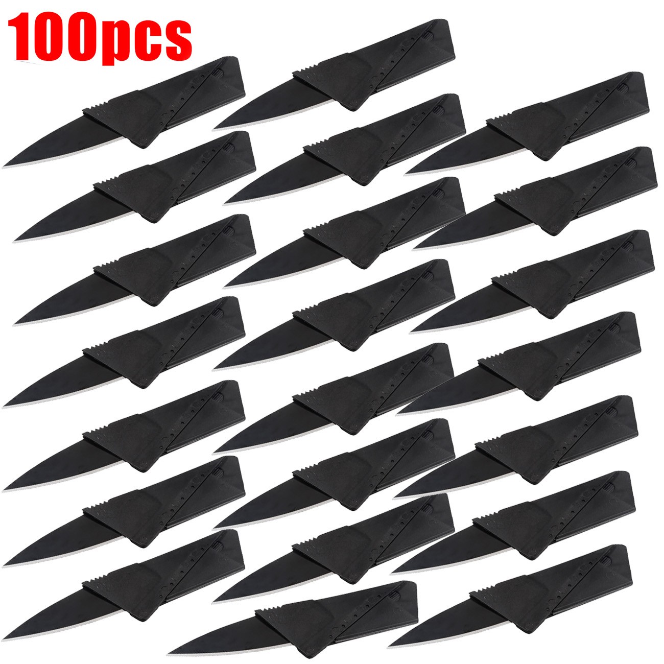 100PCS Folding Ultra-Thin Pocket Credit Card Knife Cardsharp Wallet Micro Knives