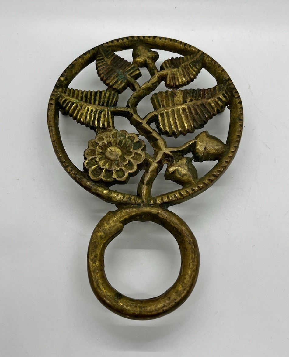Trivet Antique Rare Early Cast Bronze With Serpent Handle