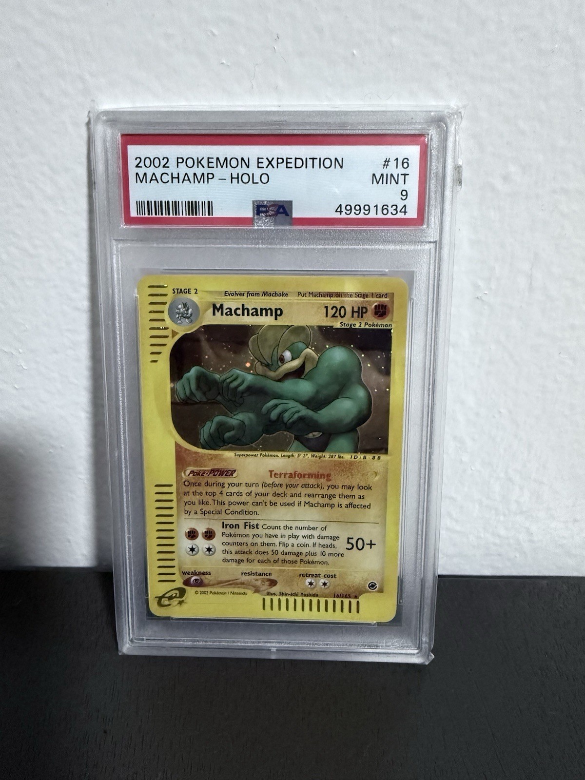 Pokémon 2002 Expedition Machamp Holo #16 PSA 9 Graded *low pop*