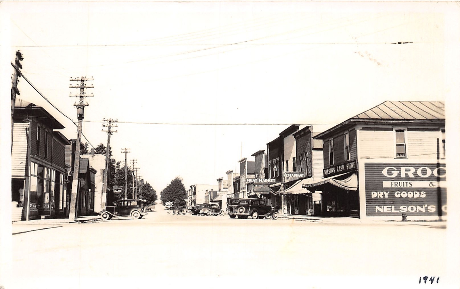 J61/ Manton Michigan RPPC Postcard c1930s Grocery Store Autos 277