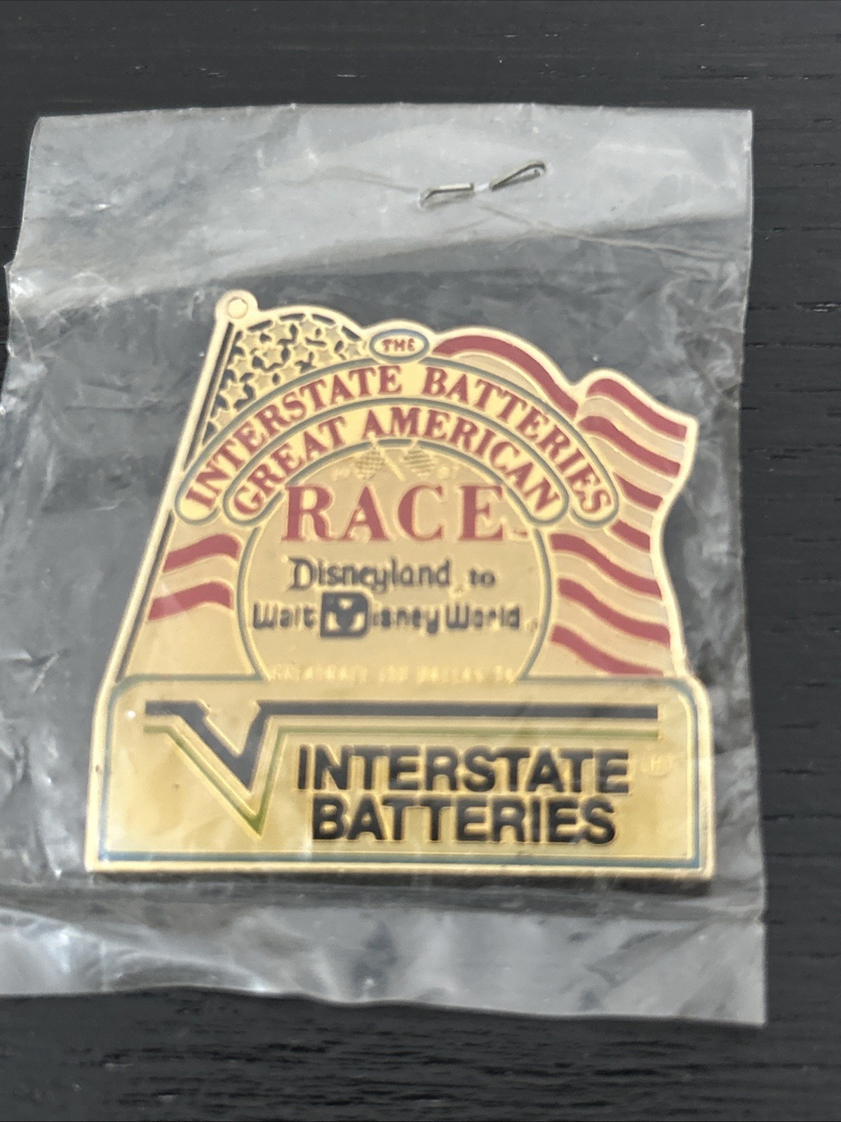Interstate Batteries Great American Race Disneyland to Walt Disney World 1987Pin