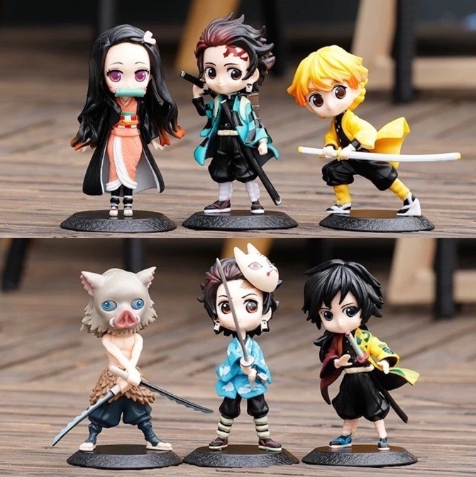 Anime Demon Slayer: Kimetsu no Yaiba Kamado Nezuko 6Pcs/Set Action Figure Gifts