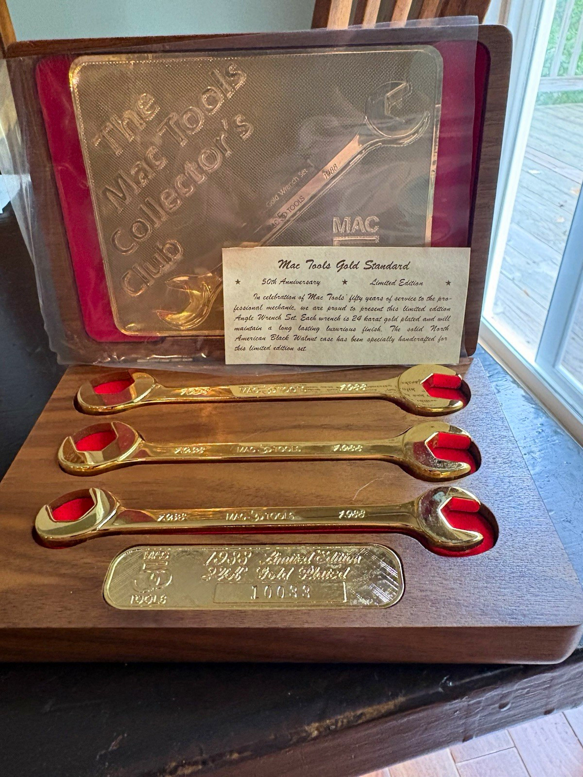 Mac Tools 50th Anniversary Limited Edition 24k Gold Plated Wrench Set w/ Case 