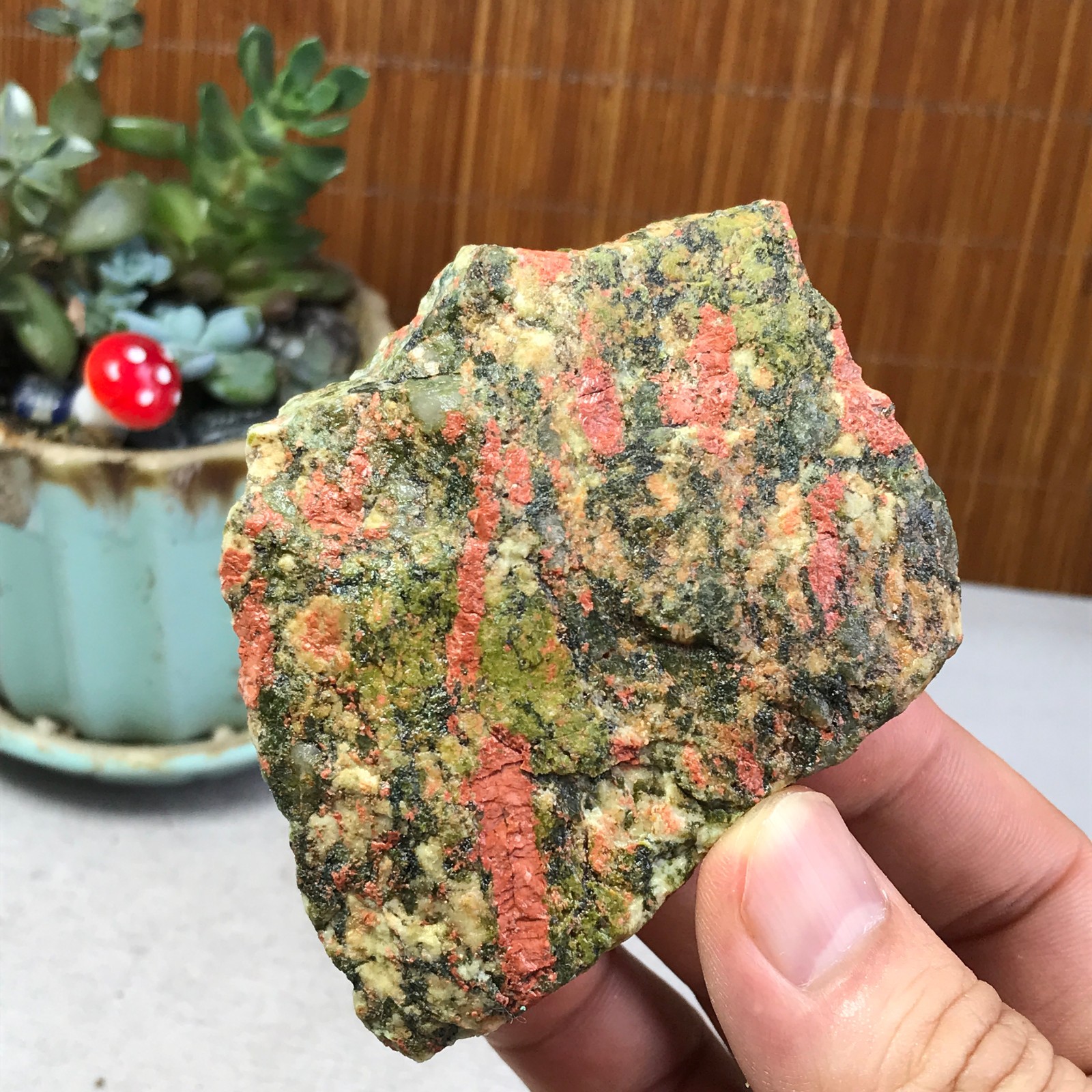 185g Natural Unakite Crystal gemstone Rough Mineral Specimen healing A6773