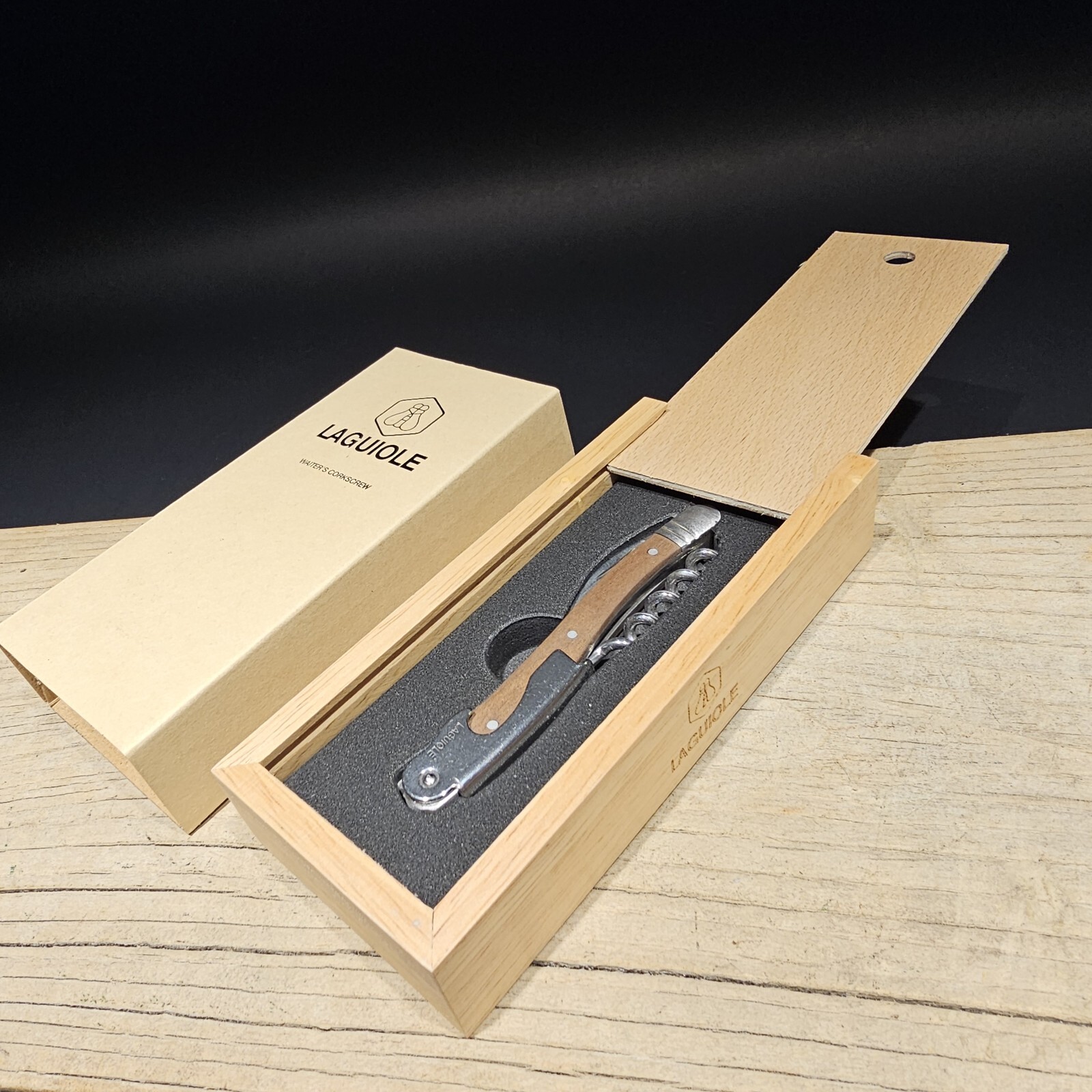  Laguiole Corkscrew with Walnut Wood Handles Vintage Style