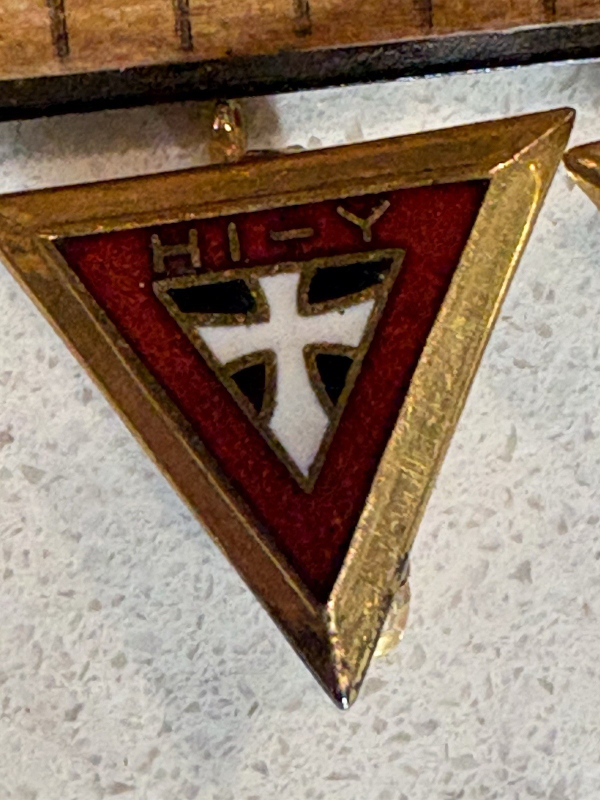 Lot Of 2 Vintage YMCA HI-Y Fraternal Pin Gold Gilt With Enameling