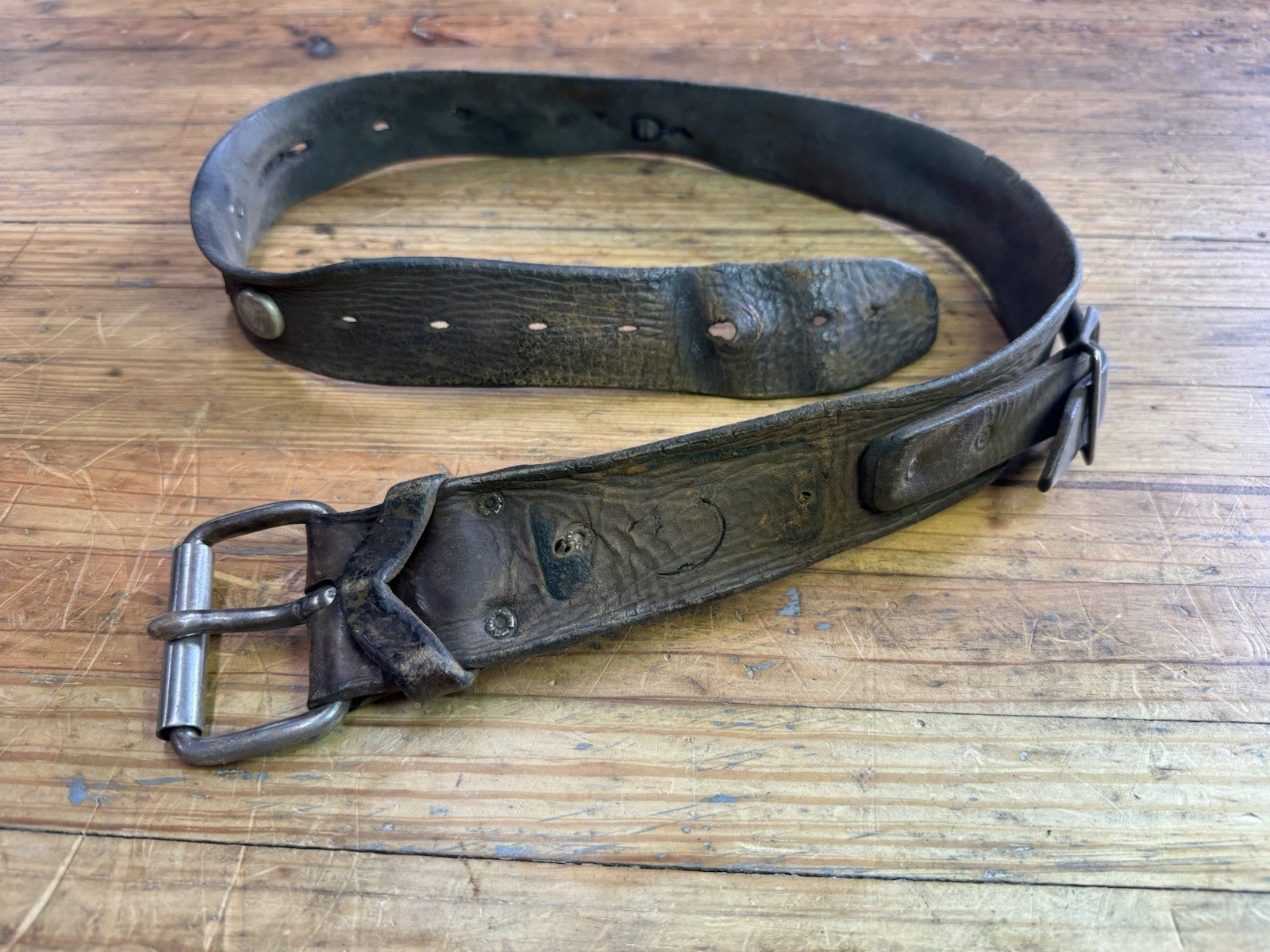 Antique Miner’s Leather Belt Mining Tag Number ID Plate