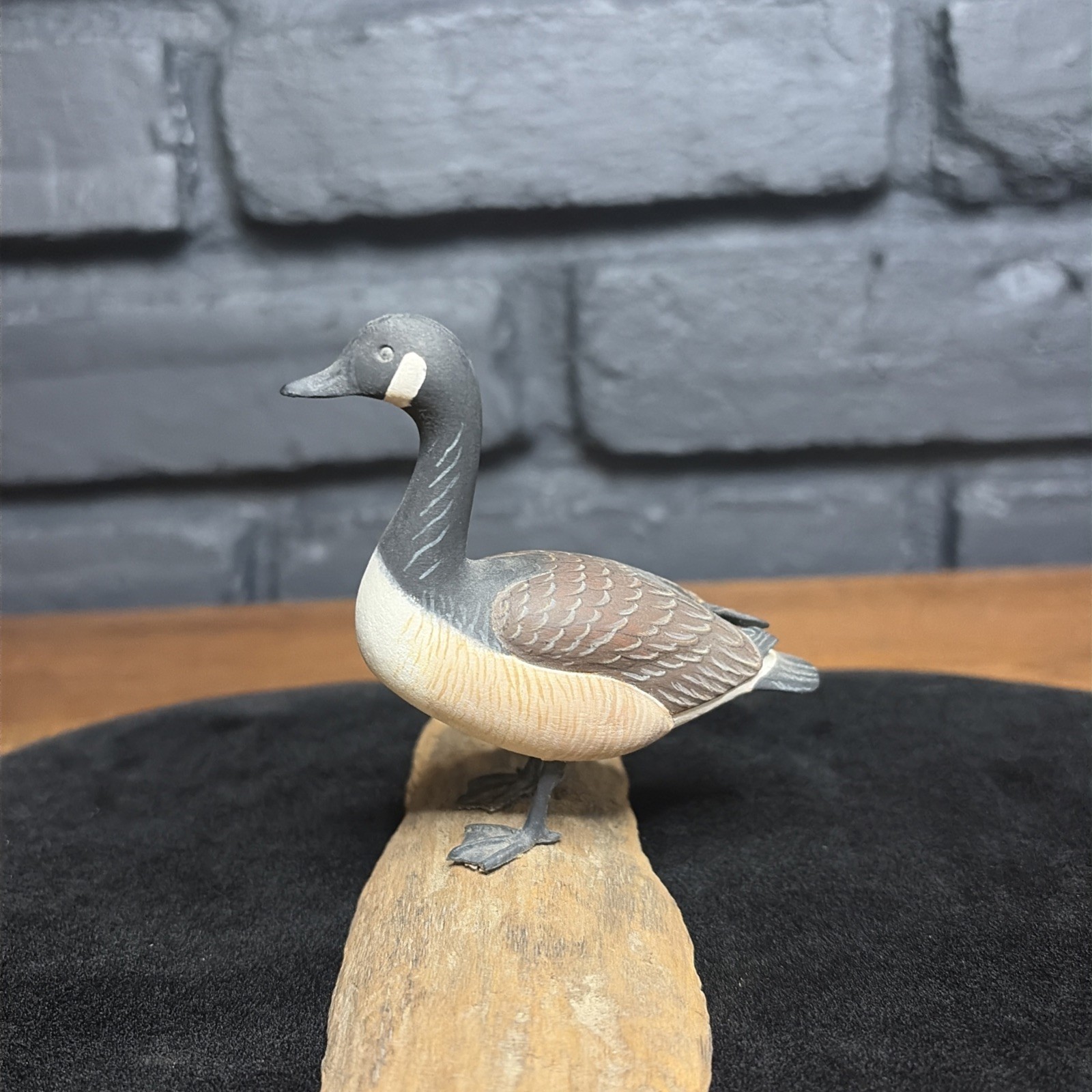 Vintage Miniature WILLIAM H. REINBOLD Painted Carved Wood Canadian Goose Carving