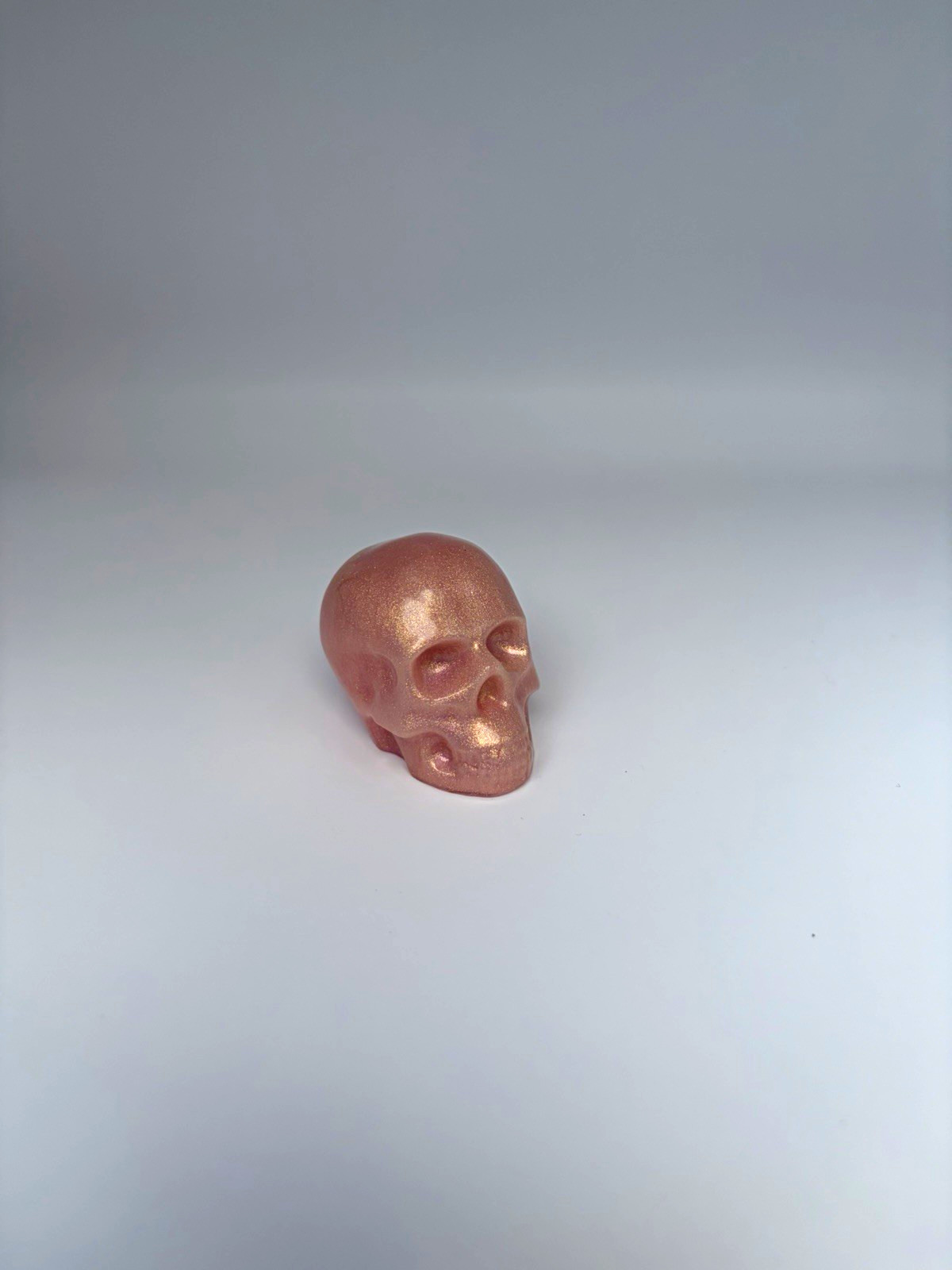 Light Pink Metallic  Resin Skull Decor