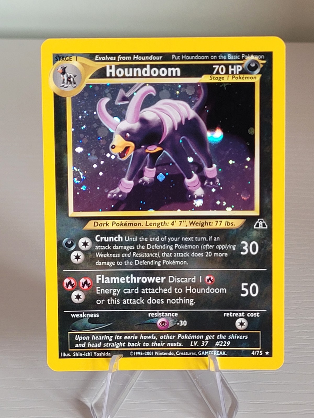 Pokémon TCG, Houndoom Holo, Neo Discovery, 4/75, NM, (SWIRL)