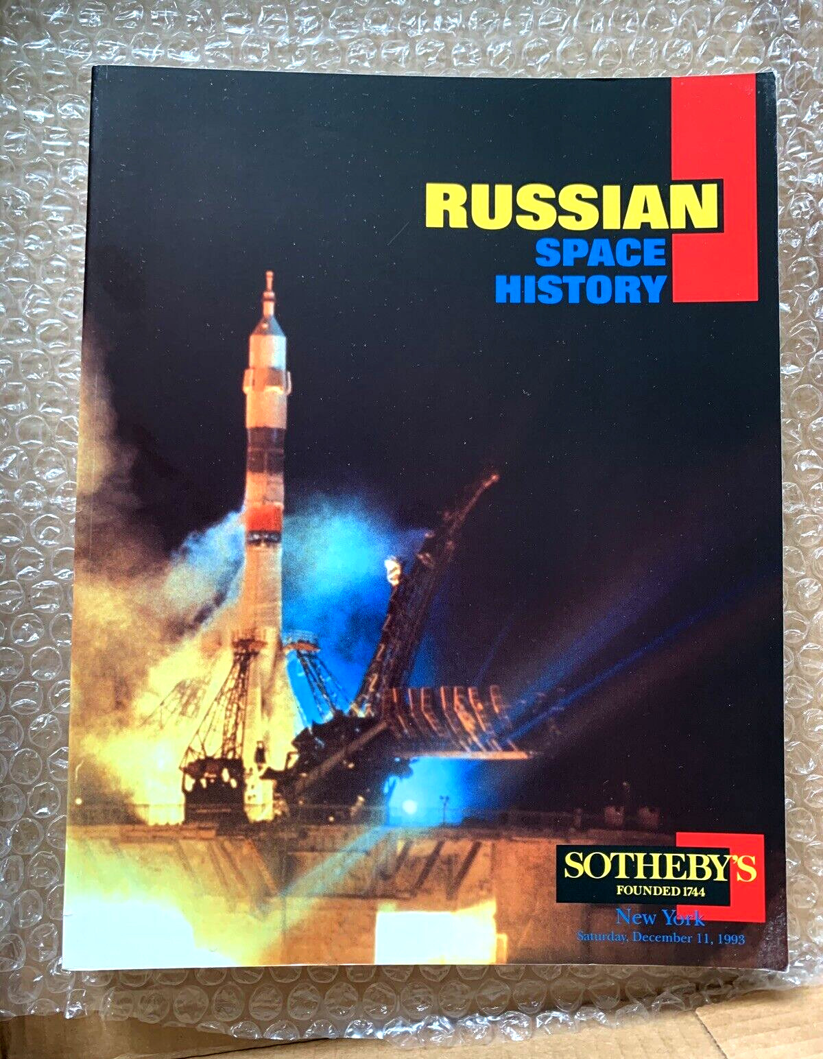 Sotheby\'s Russian Space History Catalog December 11, 1993 Auction Sale Cosmonaut