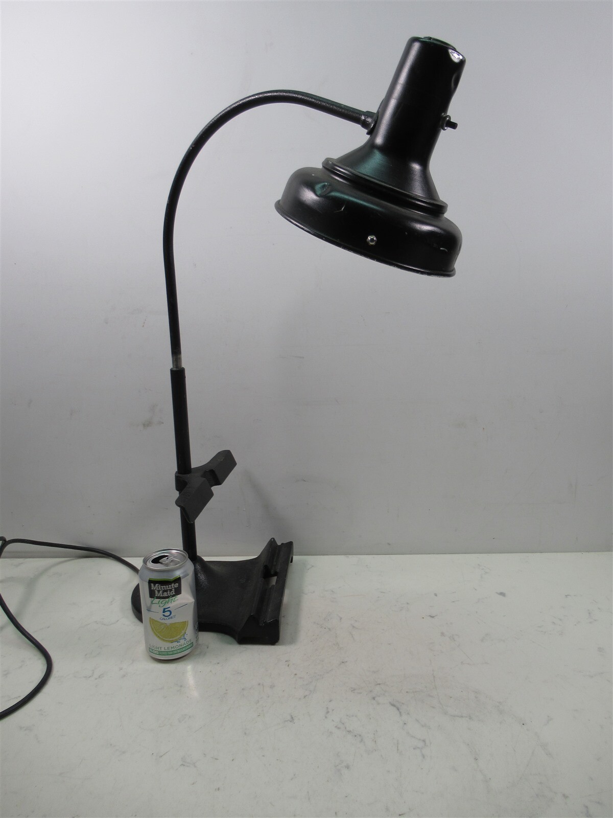 Vintage Industrial Lamp Heavy Metal Base with Holder for Book or Map