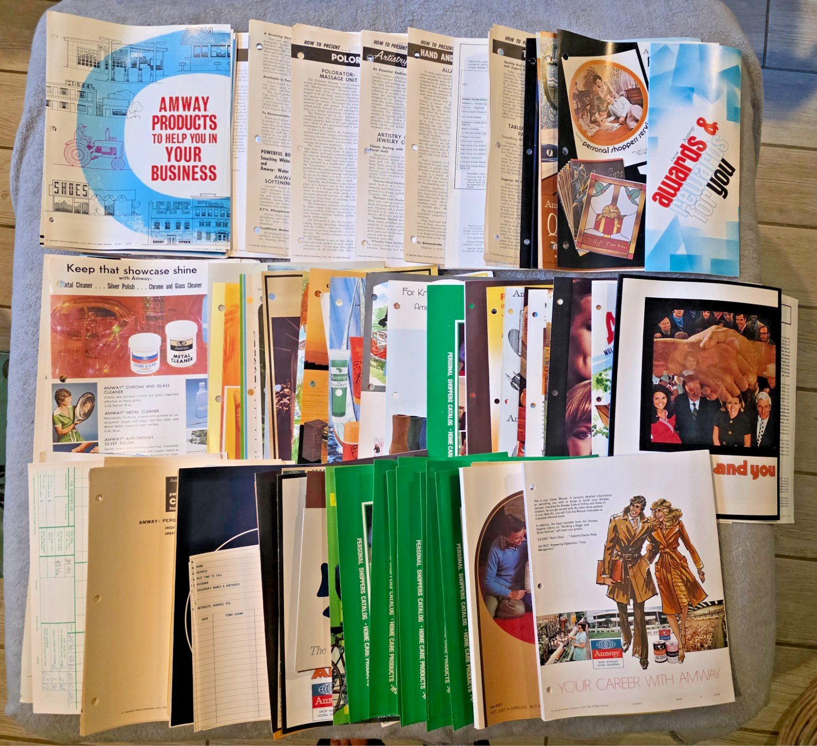 Vintage 1970s AMWAY Dealer Sales Catalogs Manuals Advertising Ephemera HUGE LOT