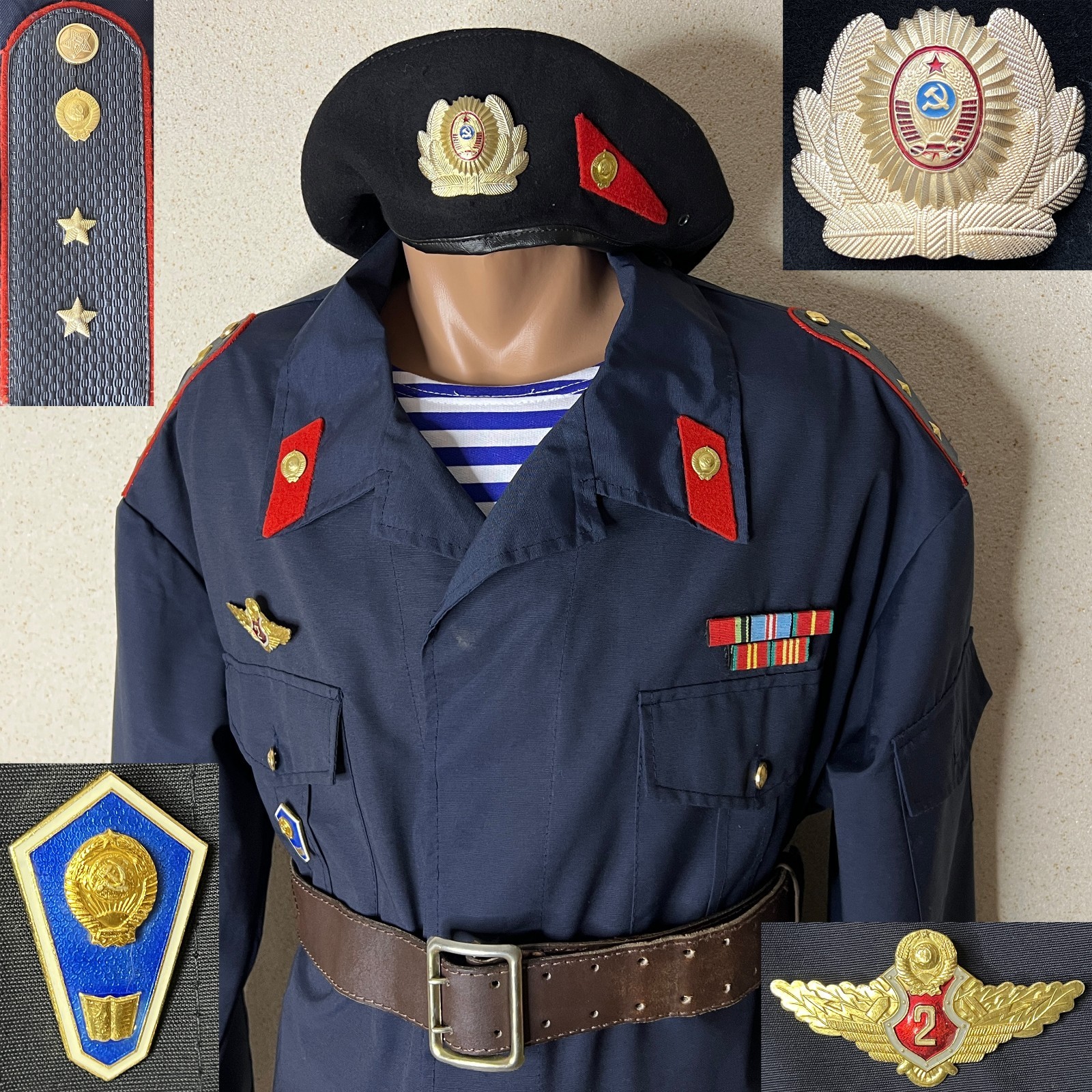 OMON USSR Soviet Police Spetsnaz Militia Vintage Officer's Military Uniform.