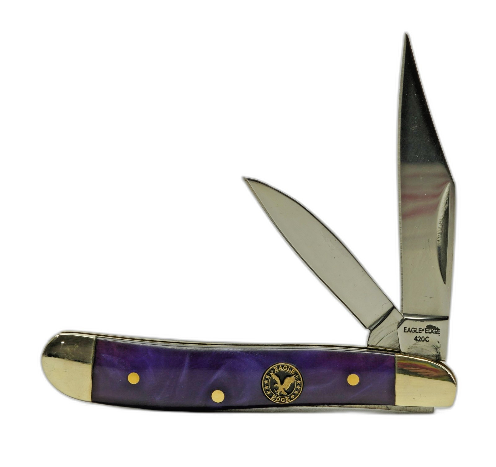 NEW COLORS - EAGLE EDGE Pocket Knife, Small Peanut Style - TWO Blade, 2.75