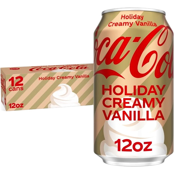 NEW Coca-Cola Holiday Creamy Vanilla Soda 12 fl oz Cans 12 Pack 🎄 LIMITED EDITI