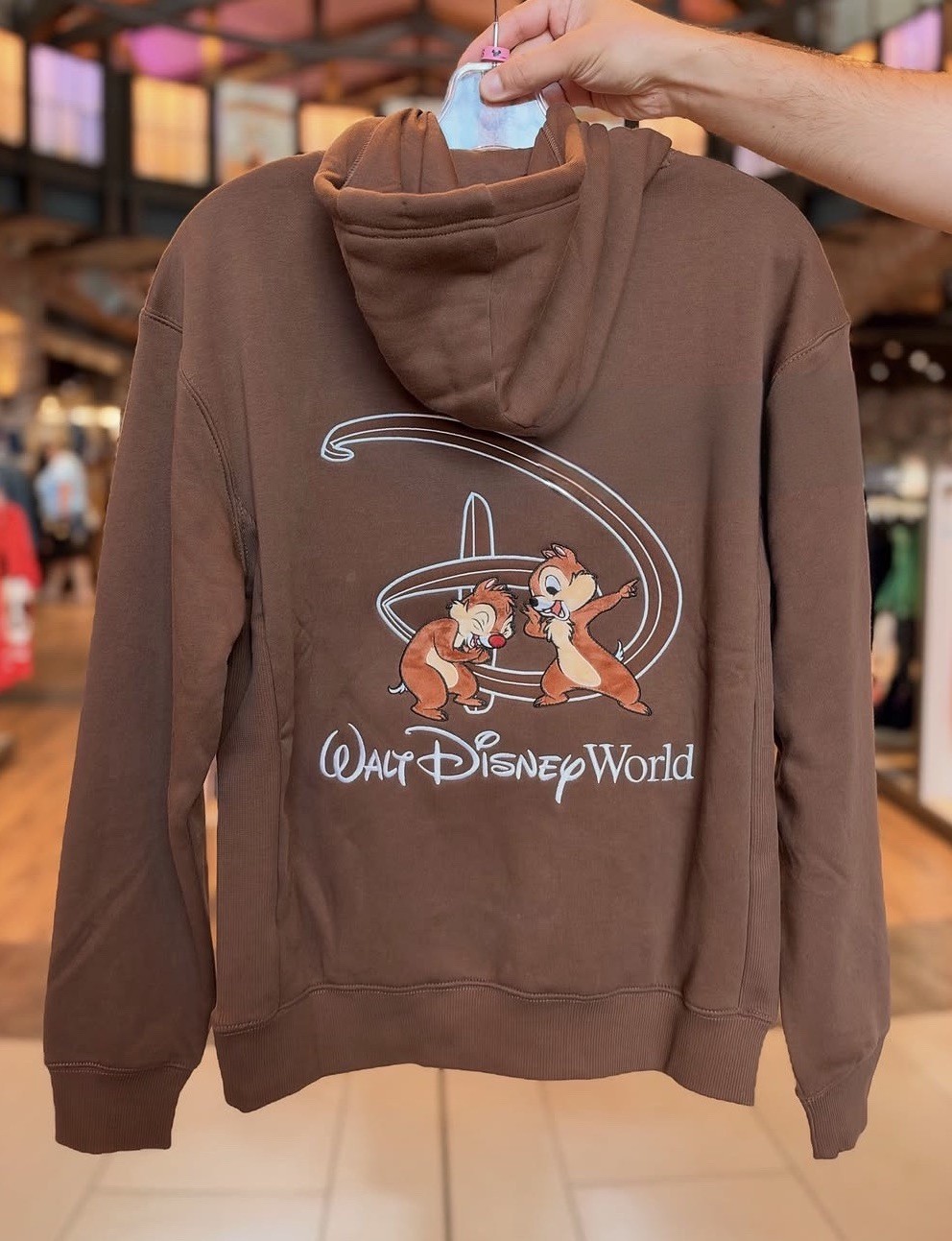 Disney Parks 2026 Chip & Dale Walt Disney World Brown Hoodie NEW Size M