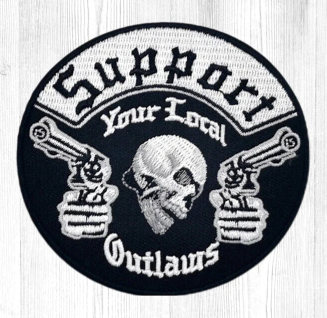 🔥SUPPORT YOUR LOCAL OUTLAWS BIKERS MOTORCYCLES EMBROIDERED IRON / SEW ON PATCH