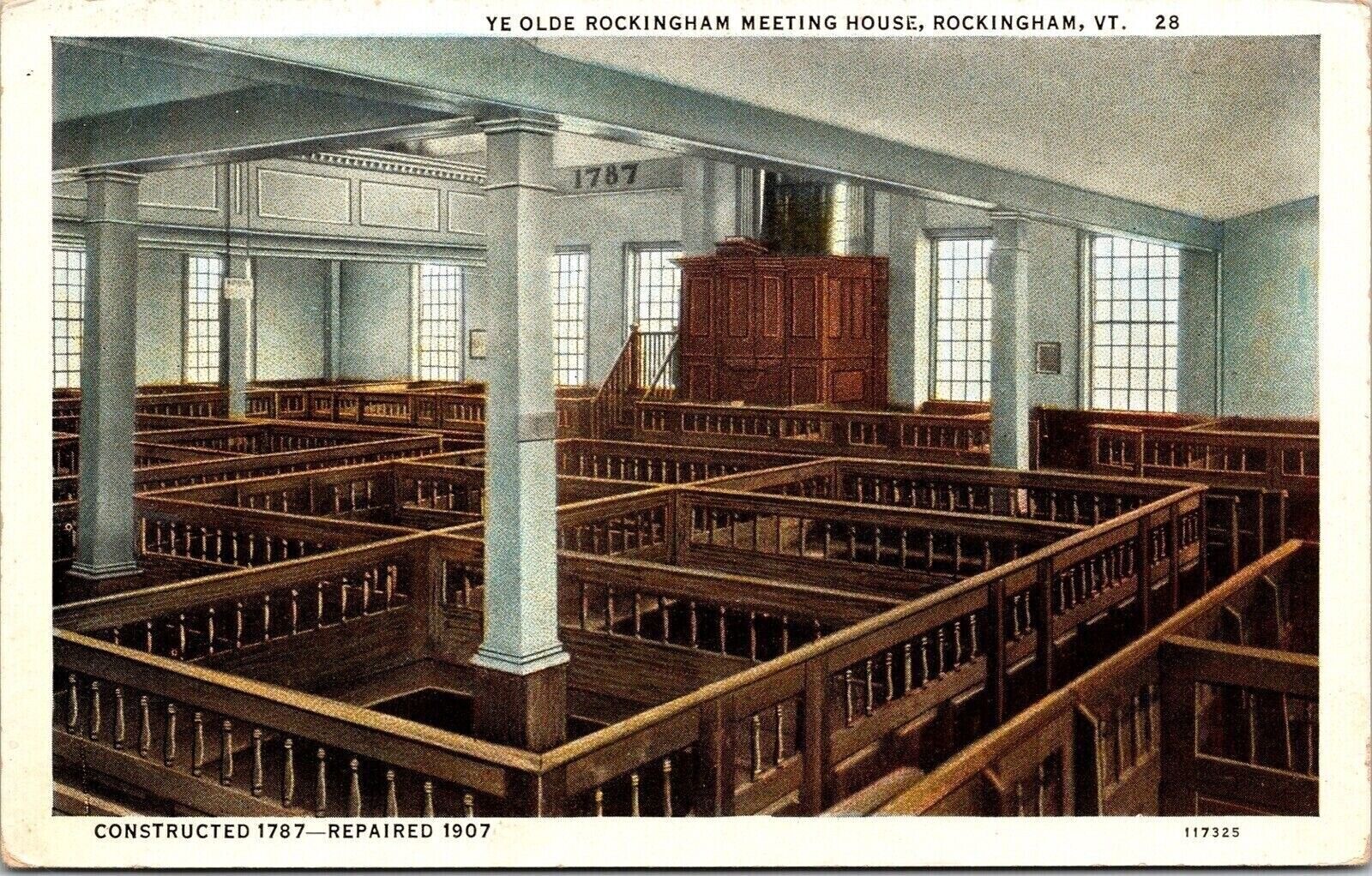Ye Olde Rockingham Meeting House Rockingham Vermont Vt Ct American Art Postcard