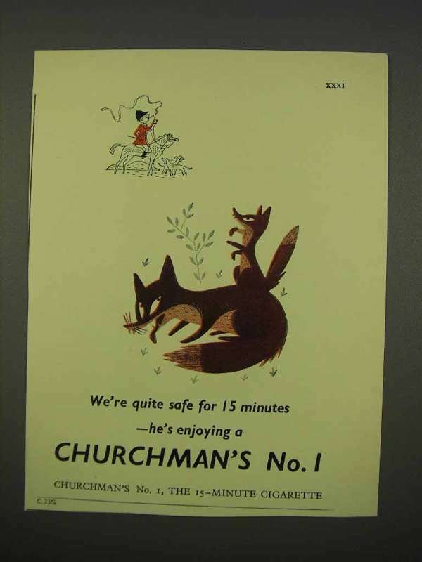 1955 Churchman's No. 1 Cigarette Ad - We're Quite Safe