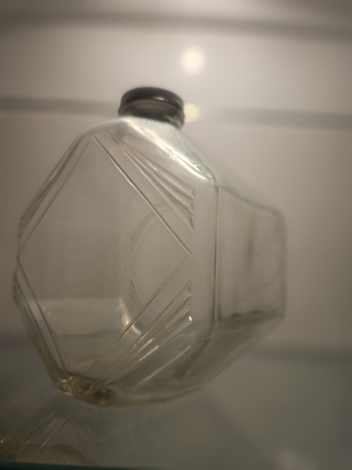 1932 Owens-Illinois Art Deco Glass Bottle w/ Metal Lid – Patent D860171932...