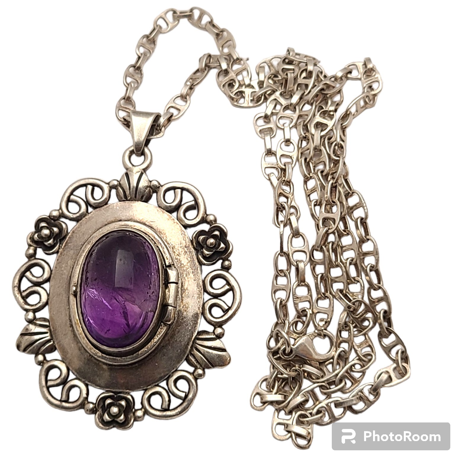  LOS BALLESTEROS MEXICO Sterling Silver high-grade Amethyst Poison Necklace
