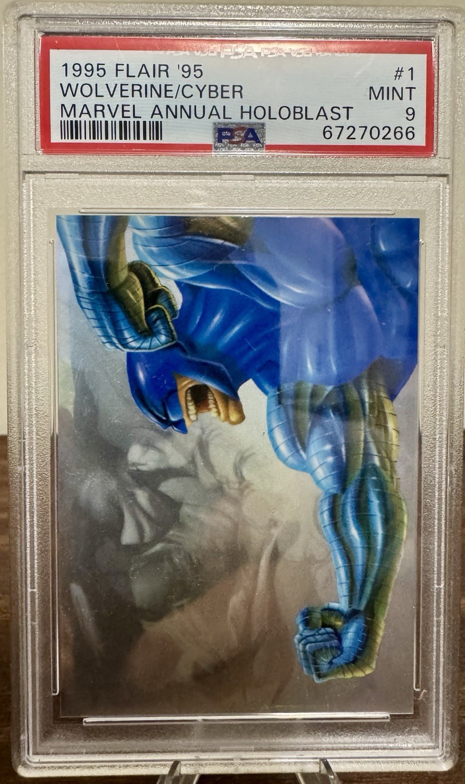 1995 Flair '95 Marvel Annual Holoblast # 1 Wolverine VS Cyber PSA 9 LOW POP RARE