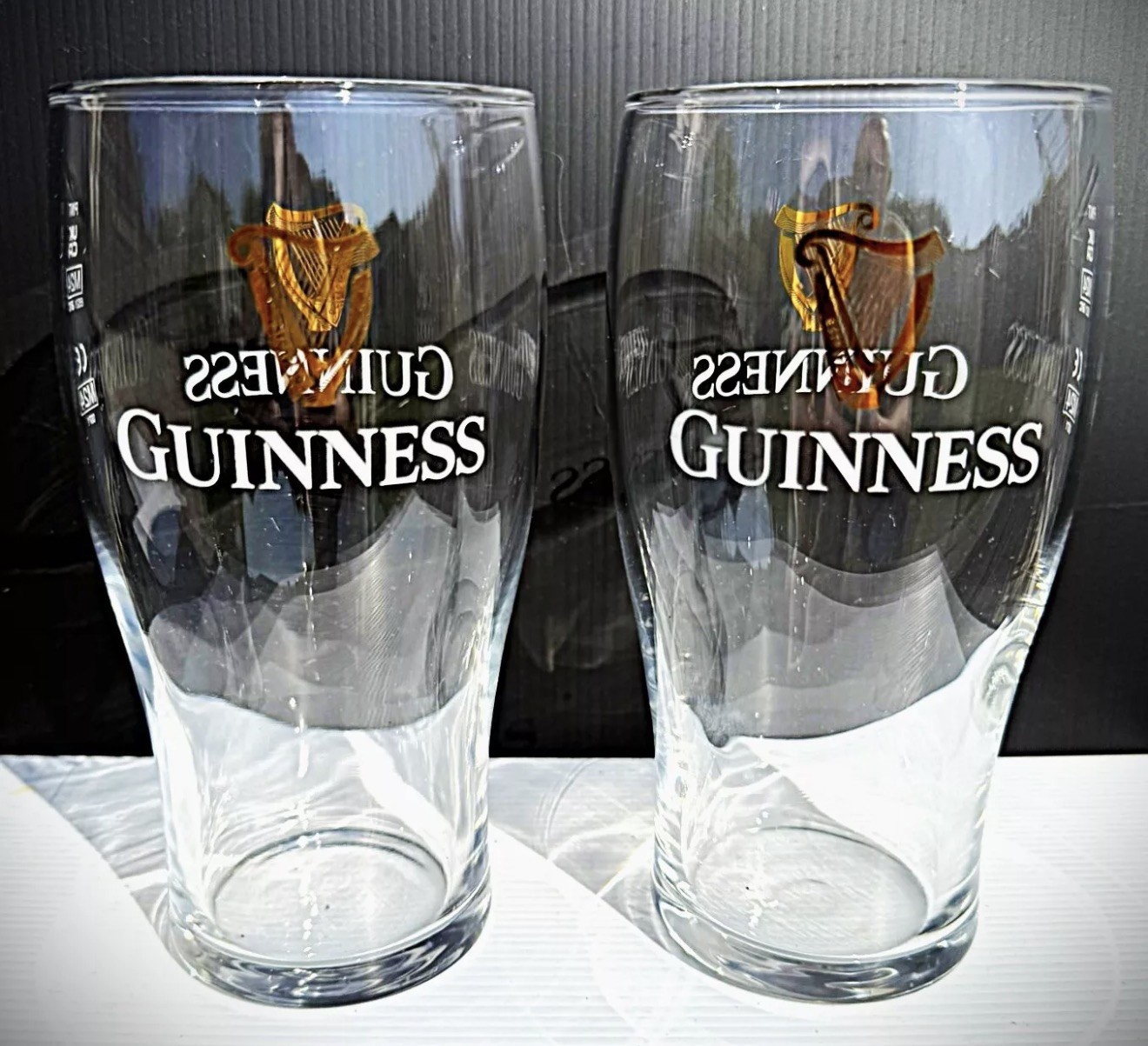 Guinness Pint Glass x 2 - Tulip - 20oz -M25 - Brand New.