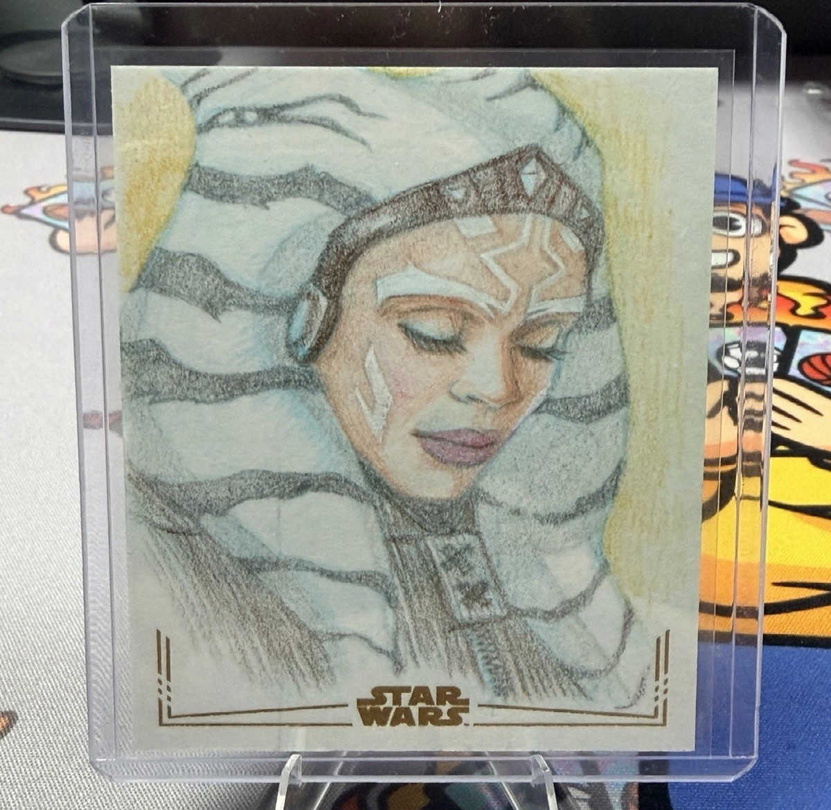 2026 Topps Star Wars Galaxy Sketch Gold Foil Ahsoka Tano by Tomoko Taniguchi