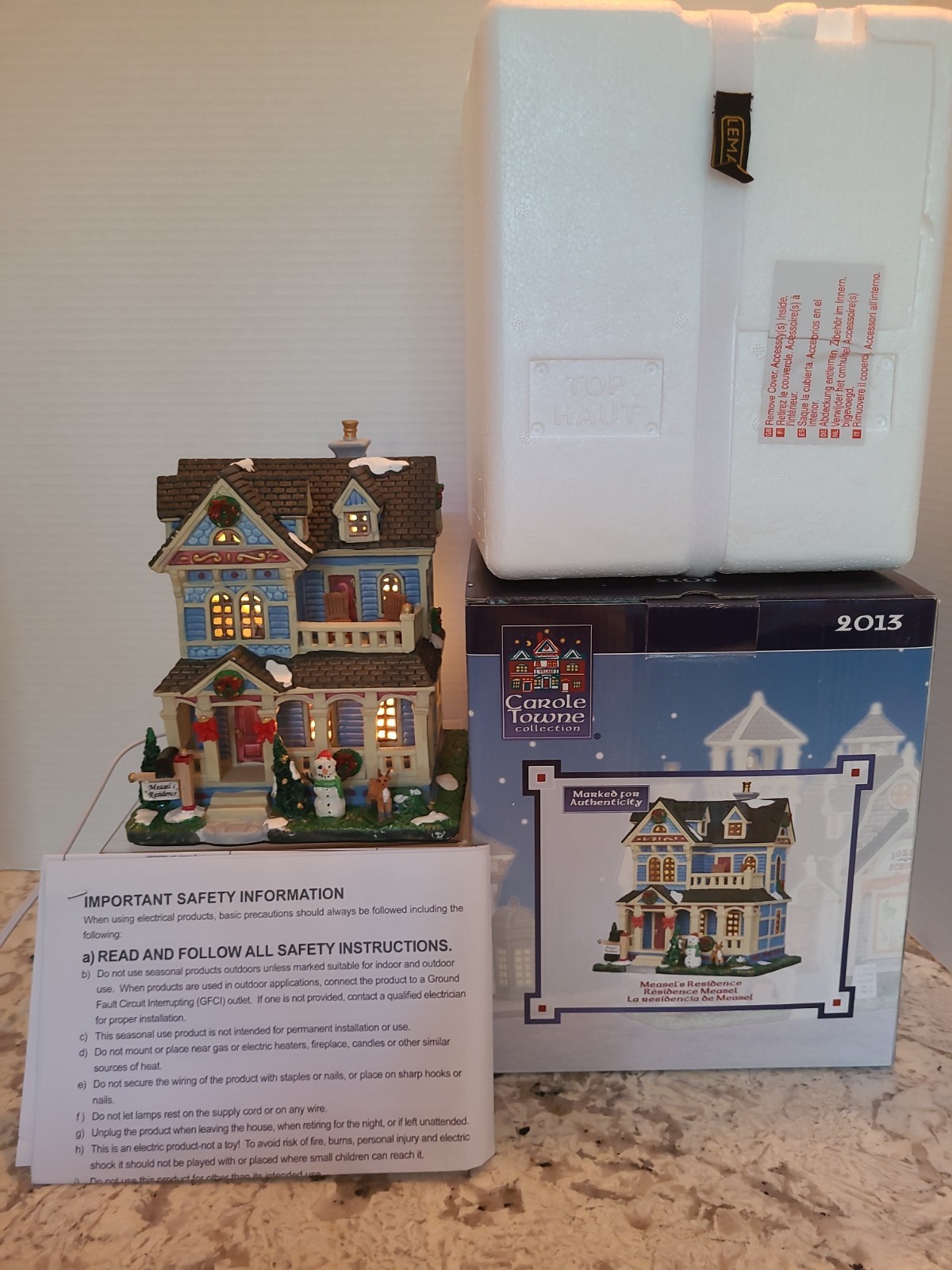 Carole Towne Collection Measel’s Residence Christmas Village House 2013 Boxed