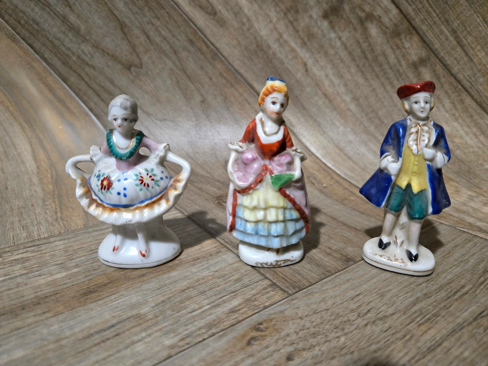 Vintage Occupied Japan Porcelain Figurines Victorian Lot of 3