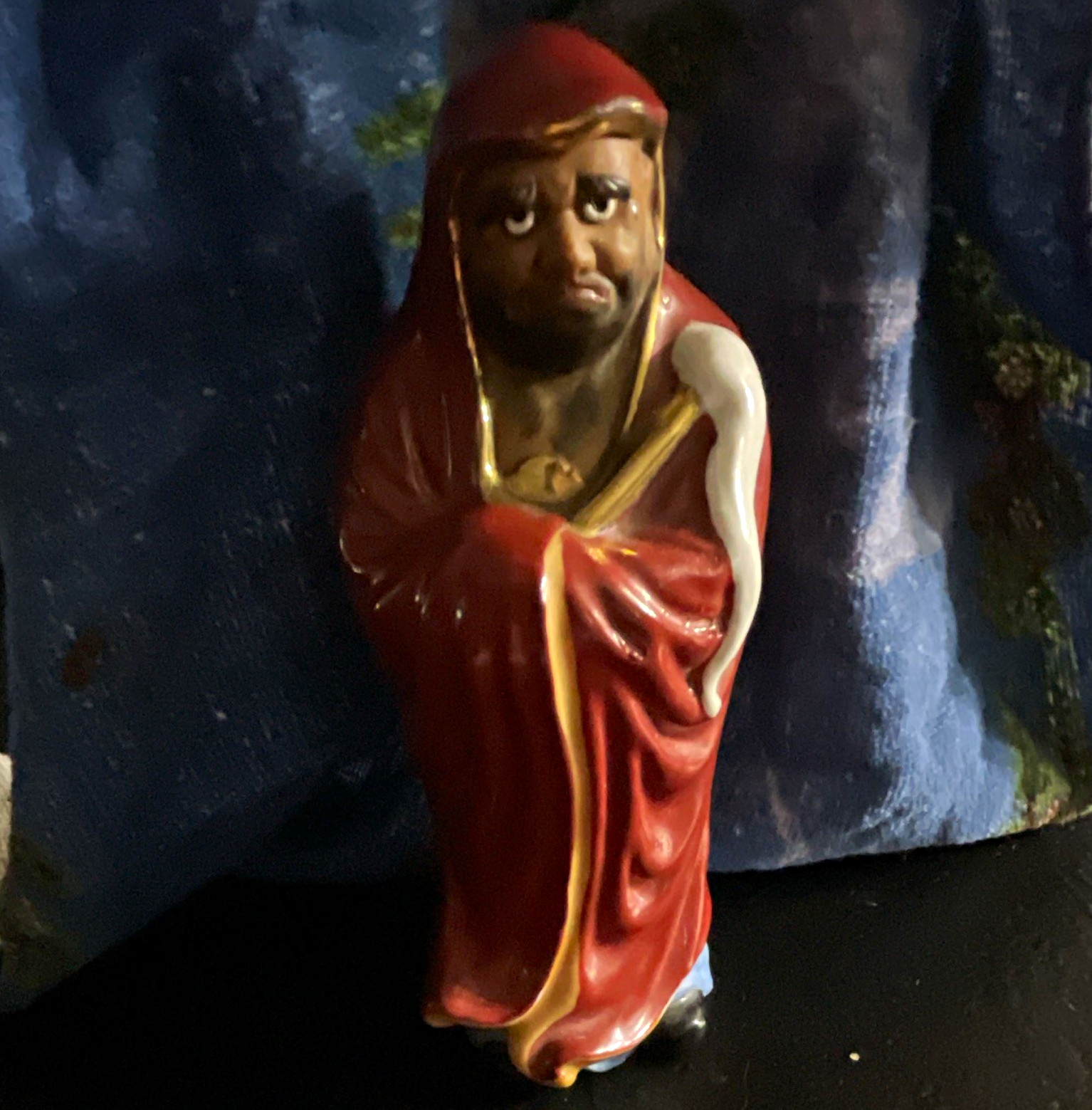 Japanese kutani porcelain durama bodhidharma okimono 