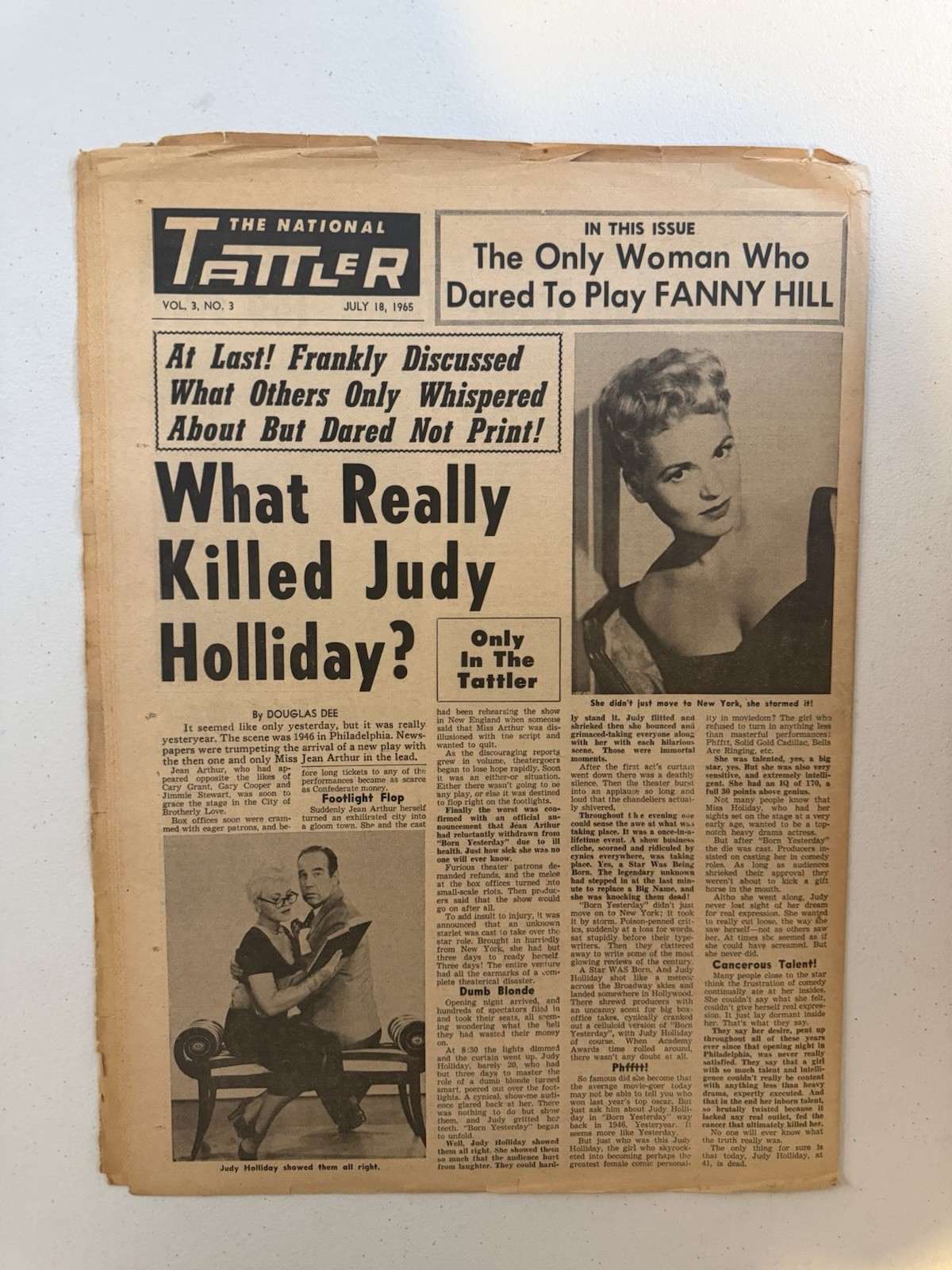 1964 November 8th The National Tattler Newspaper, Lili St. Cyr  (VRN10)