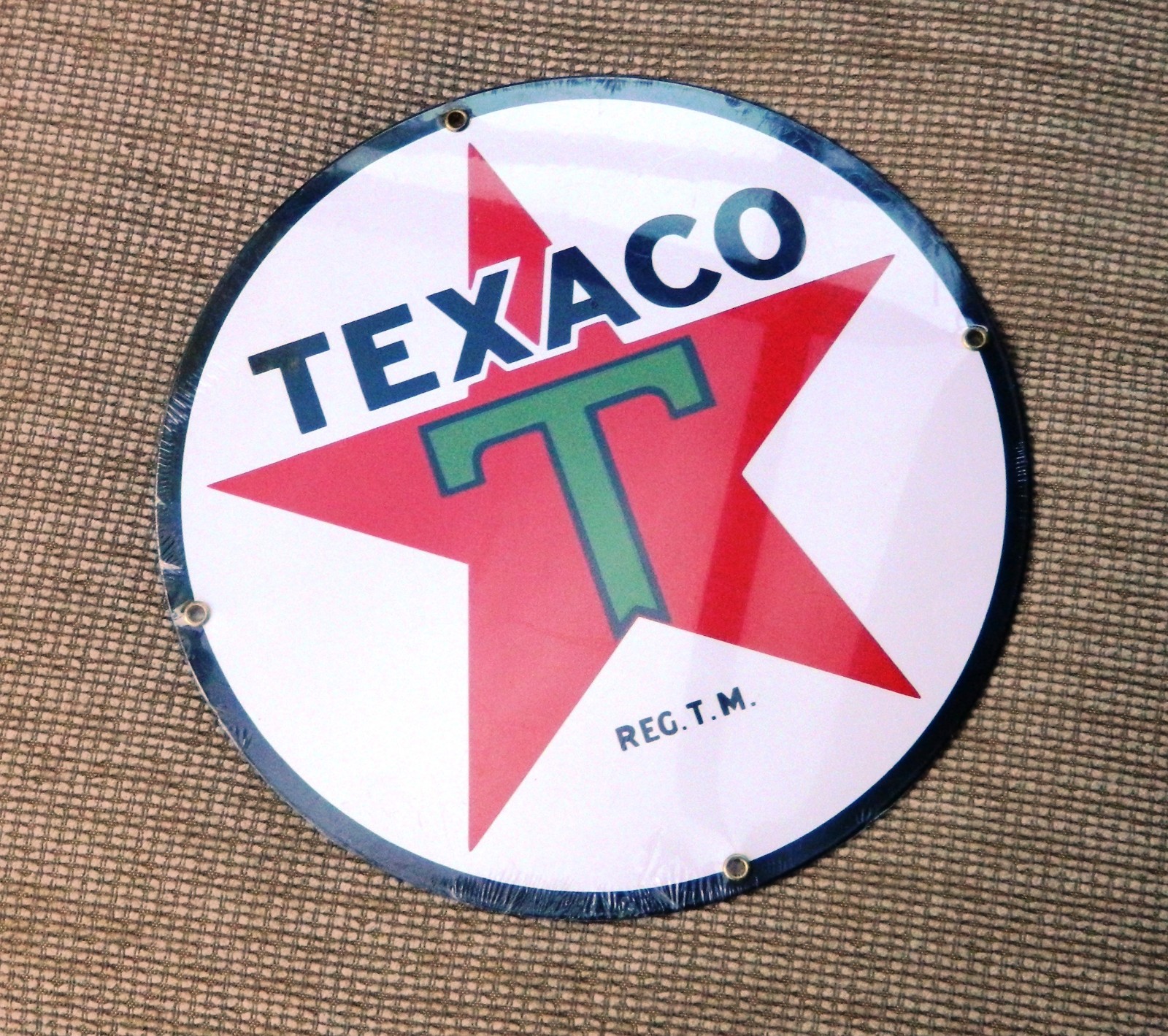 Vintage Texaco Porcelain Enameled Metal Advertising Sign 11-1/4\