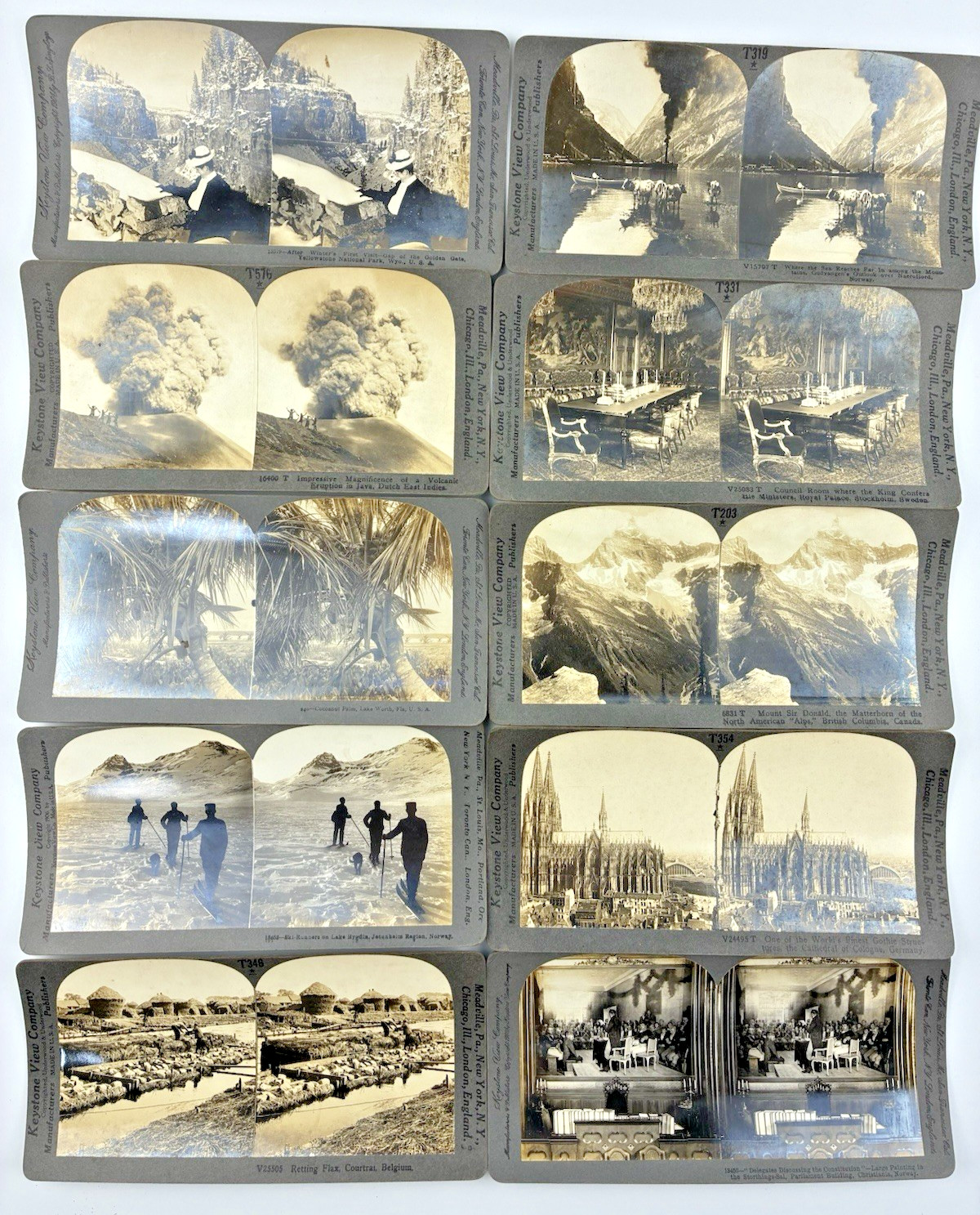 10 Antique Stereoview Stereoscope Cards KEYSTONE Scenes From Home and Abroad