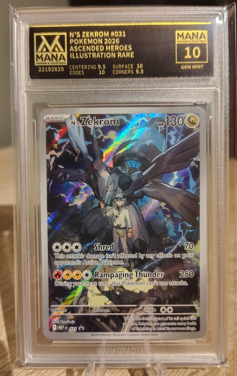 N's ZEKROM 💎 Mana 10 Gem Mint Black Star Promo 031 Ascended Heroes Pokemon TCG